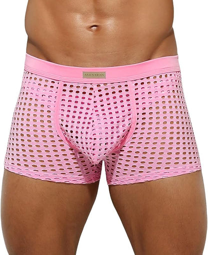METOIN Mens Boxer Briefs Breathable Hot Mesh Underwear