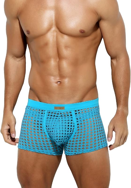 METOIN Mens Boxer Briefs Breathable Hot Mesh Underwear