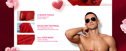 METOIN Mens Boxer Briefs Breathable Hot Mesh Underwear