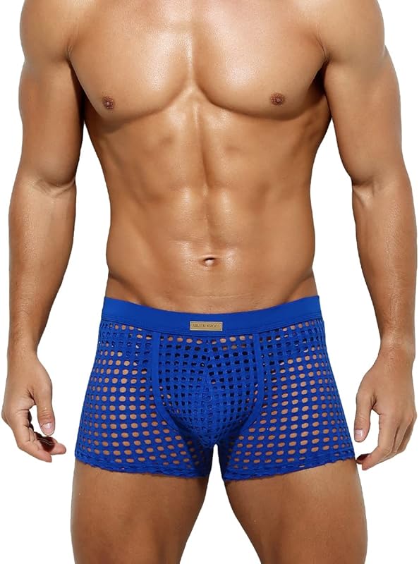 METOIN Mens Boxer Briefs Breathable Hot Mesh Underwear