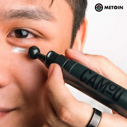 Metoin Men's Eye Rescue Invigorating Eye Cream with Metal Applicator Collagen Retinol Bakuchiol Niacinamide Caffeine