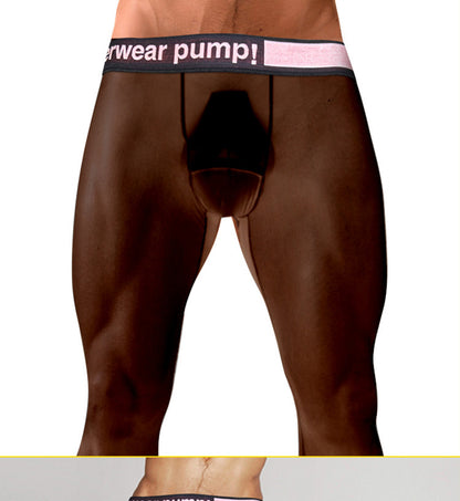 METOIN 2025 New Men's Ice Silk Quick Dry Running Tights Ultra Thin Summer Transparent High Elastic Inner Leggings