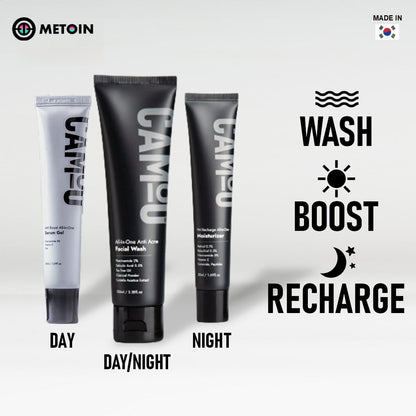 100ml Metoin Facial Wash 0.5% Salicylic 2% Niacinamide All-In-One Anti Acne Tea Tree Oil Centella Asiatica Extract Charcoal Powder Skincare Cleansing Cleanser Facial Cleansing Bright Clear Oil Control Pore Squeeze Tightening Skin Repair Salicylic Acid