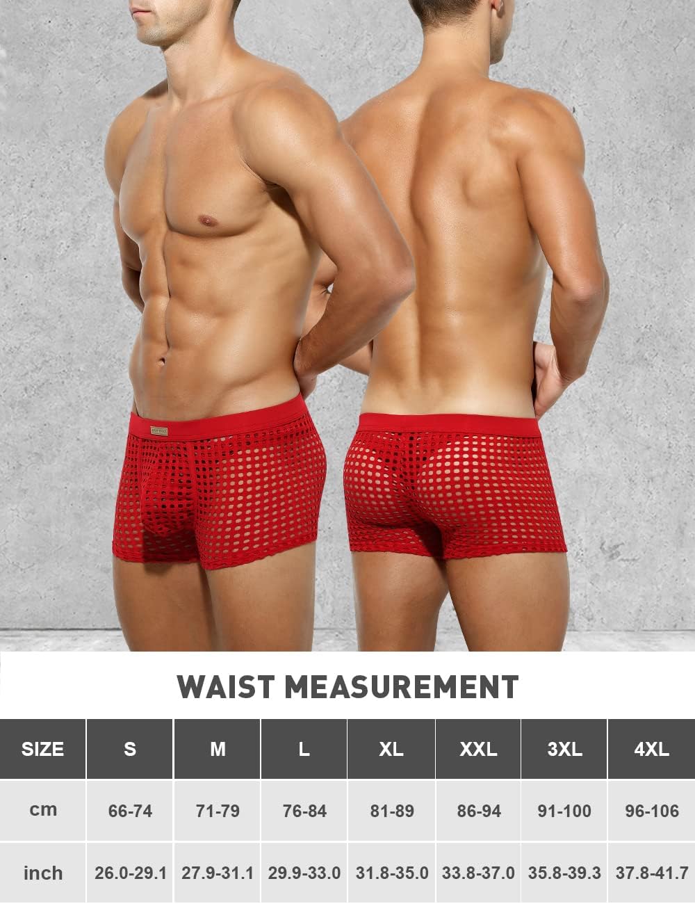 METOIN Mens Boxer Briefs Breathable Hot Mesh Underwear
