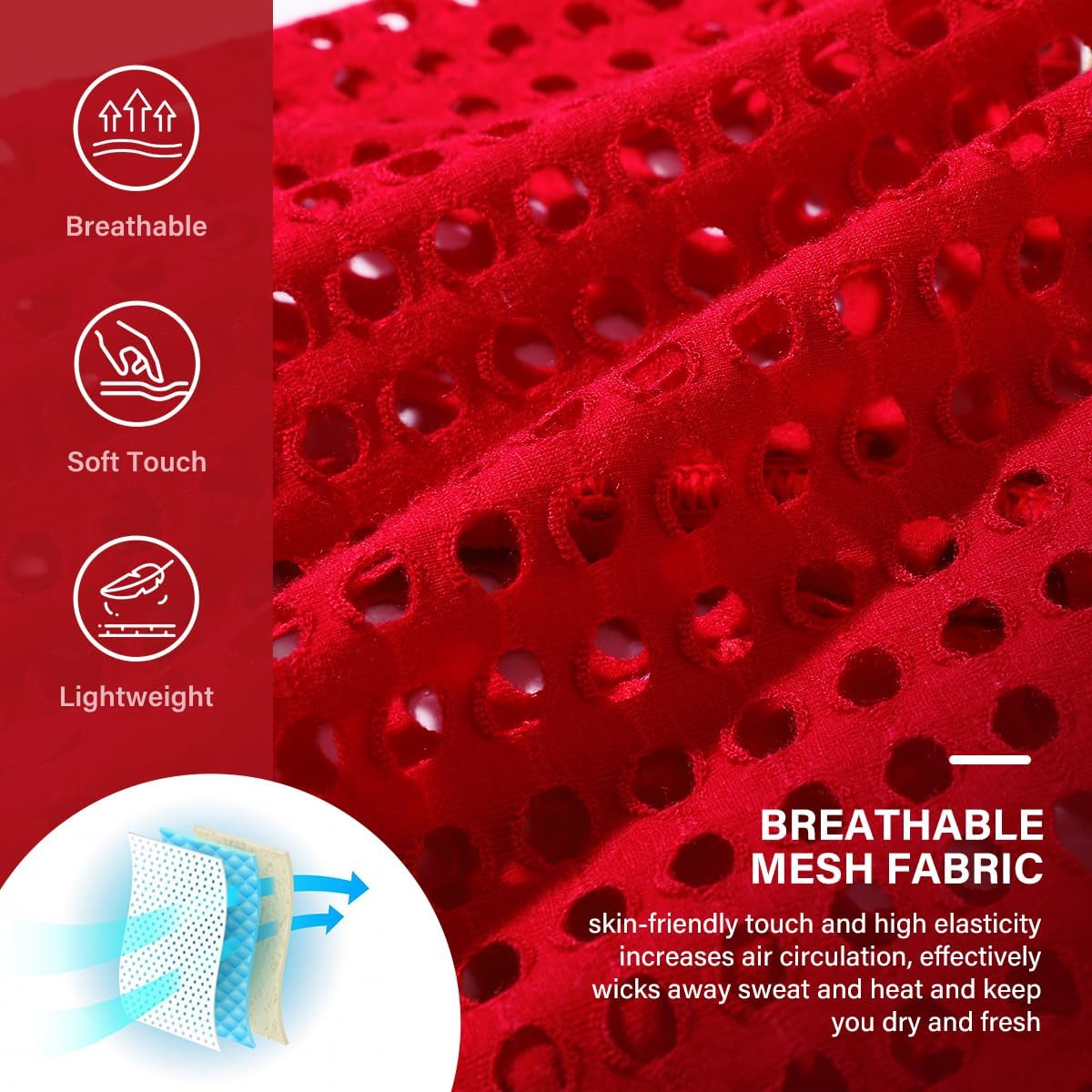 METOIN Mens Boxer Briefs Breathable Hot Mesh Underwear