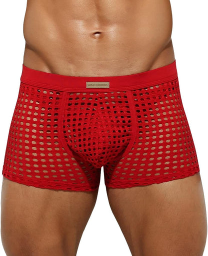 METOIN Mens Boxer Briefs Breathable Hot Mesh Underwear
